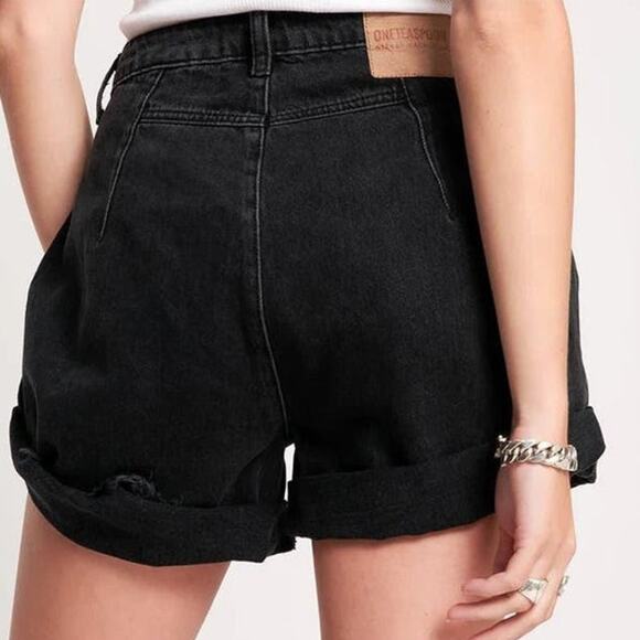 New FREE PEOPLE One Teaspoon Streetwalkers High-Waist Shorts $130 SIZE 24 Black - Picture 10 of 10